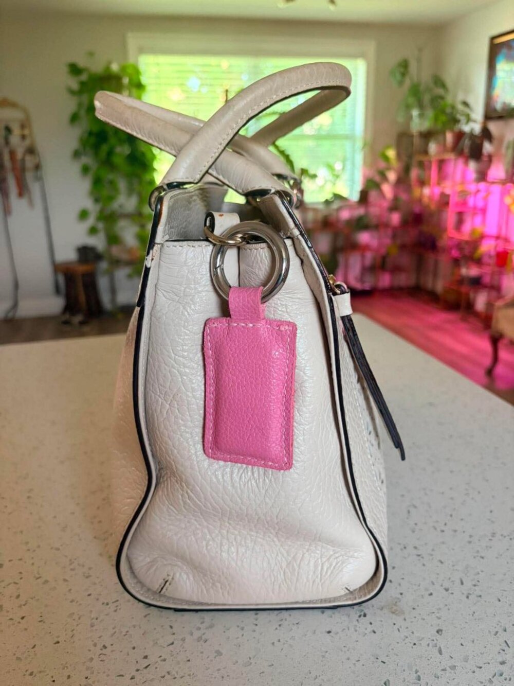 Kate Spade New York White Floral Cutout Satchel Handbag - Picture 3 of 6